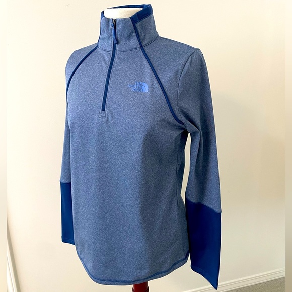 North Face blue 1/4 Zip Pullover Size M - Picture 2 of 7